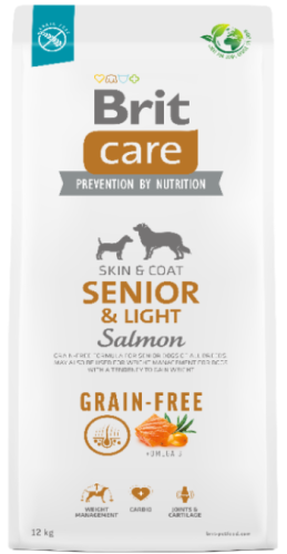 Brit Care Dog Grain-Free Senior & Light Somon - 12-kg