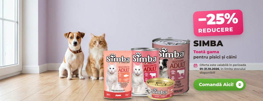 Oferta Simba, toată gama pentru pisici și câini – 25% reducere